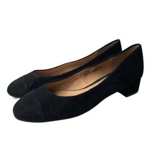 *SOLD* HALOGEN Vivian Black Suede Loafer Block Heel 8.5